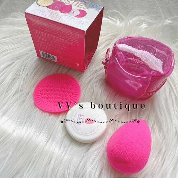 NWT BeautyBlender BESTIES Makeup Sponge Blend Cleanse Starter Set Pink Barbie - Picture 5 of 7